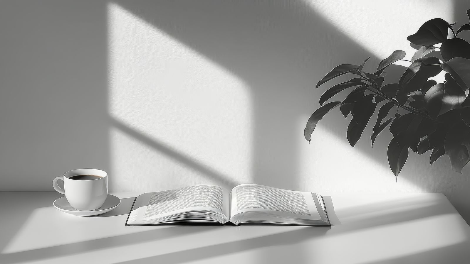 A minimal blog page with generous white space and clean typography suggesting lightness and clarity